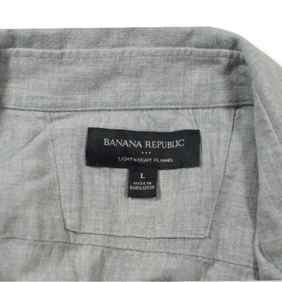 Banana Republic Button Down Shirt Mens Large Lightweight Flannel Long Sleeve - Picture 3 of 4